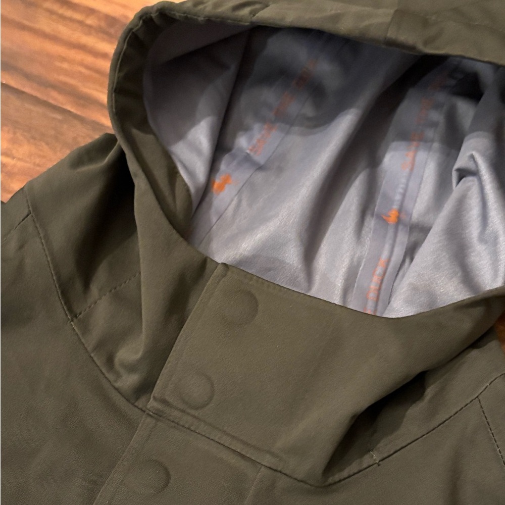 Save The Duck Kids Rainy Day Rain Jacket Coat 4 Olive Green Waterproof Unisex - Picture 4 of 8